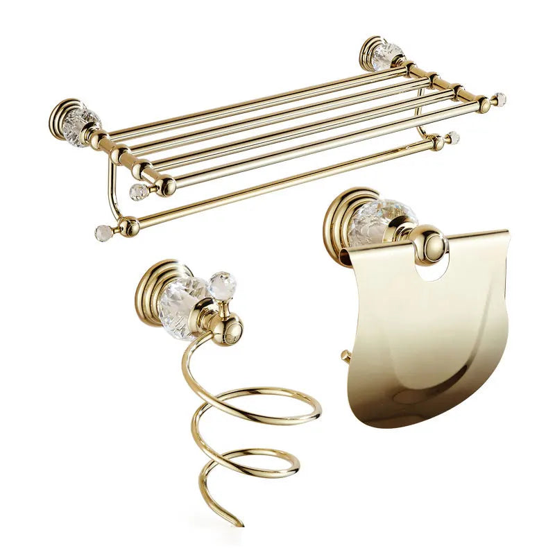 Luxury Crystal Silver Bathroom Accessories