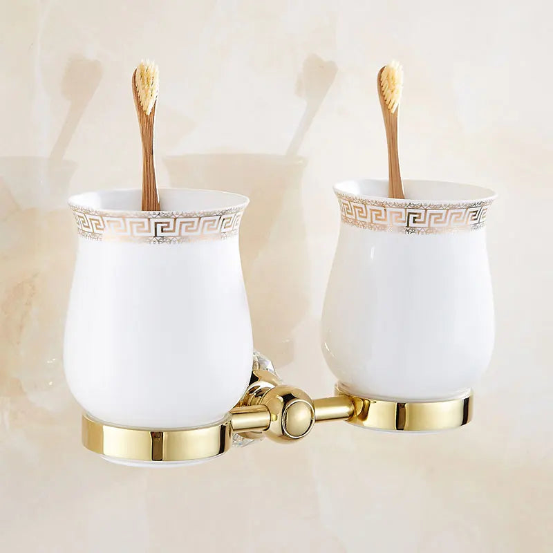 Luxury Crystal Silver Bathroom Accessories