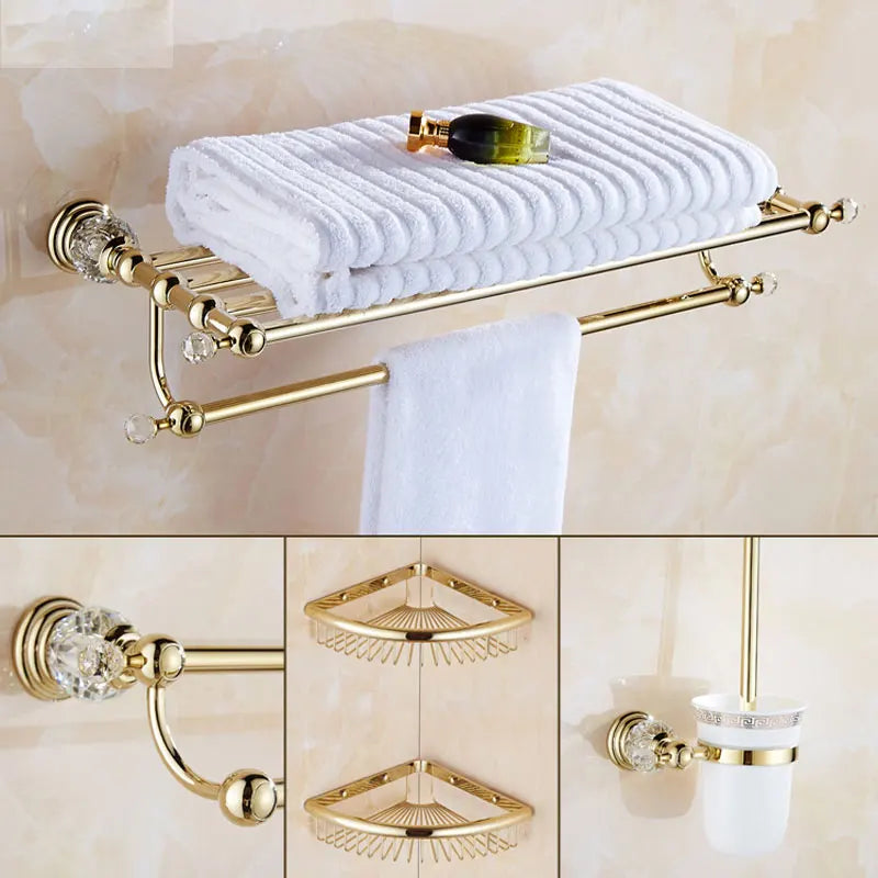 Luxury Crystal Silver Bathroom Accessories