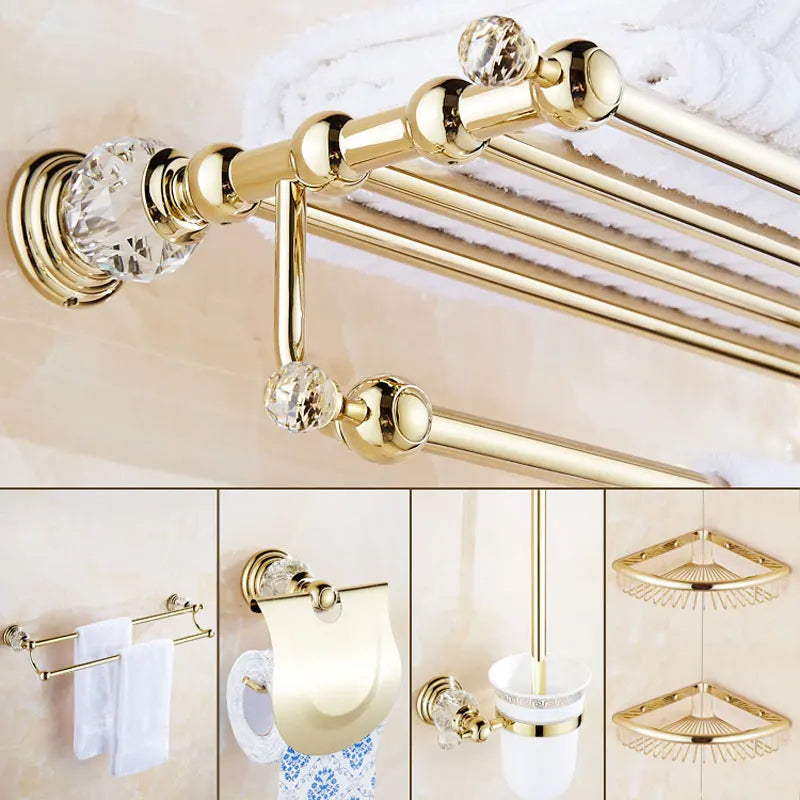 Luxury Crystal Silver Bathroom Accessories