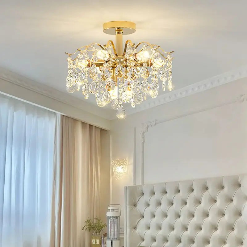 Light luxury crystal ceiling lamp post-modern