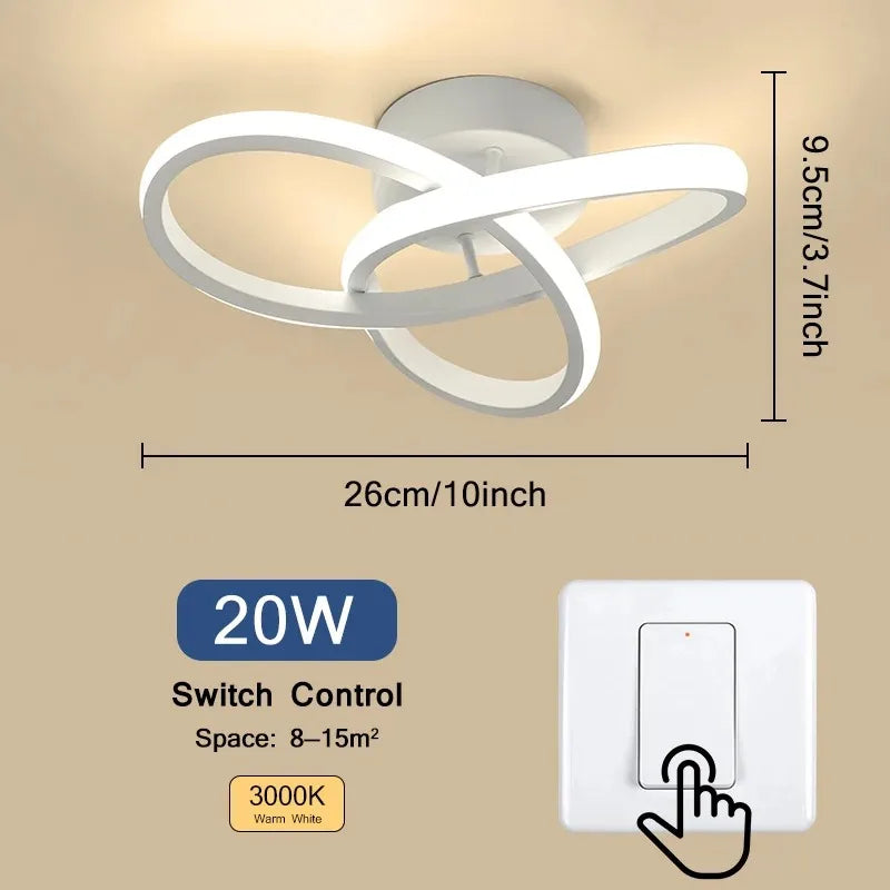 LED Ceiling Light, 6500K White Light Spiral