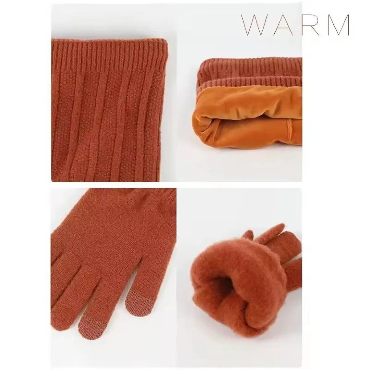 3pcs Winter Beanie Hat Gloves Snood Scarf