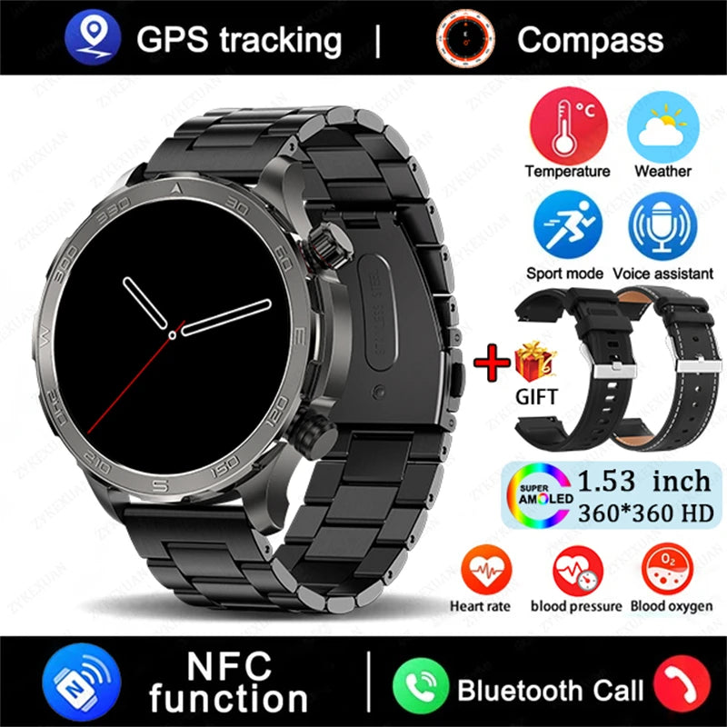 2025 New GPS Bluetooth Call Smart Watch Men  NFC