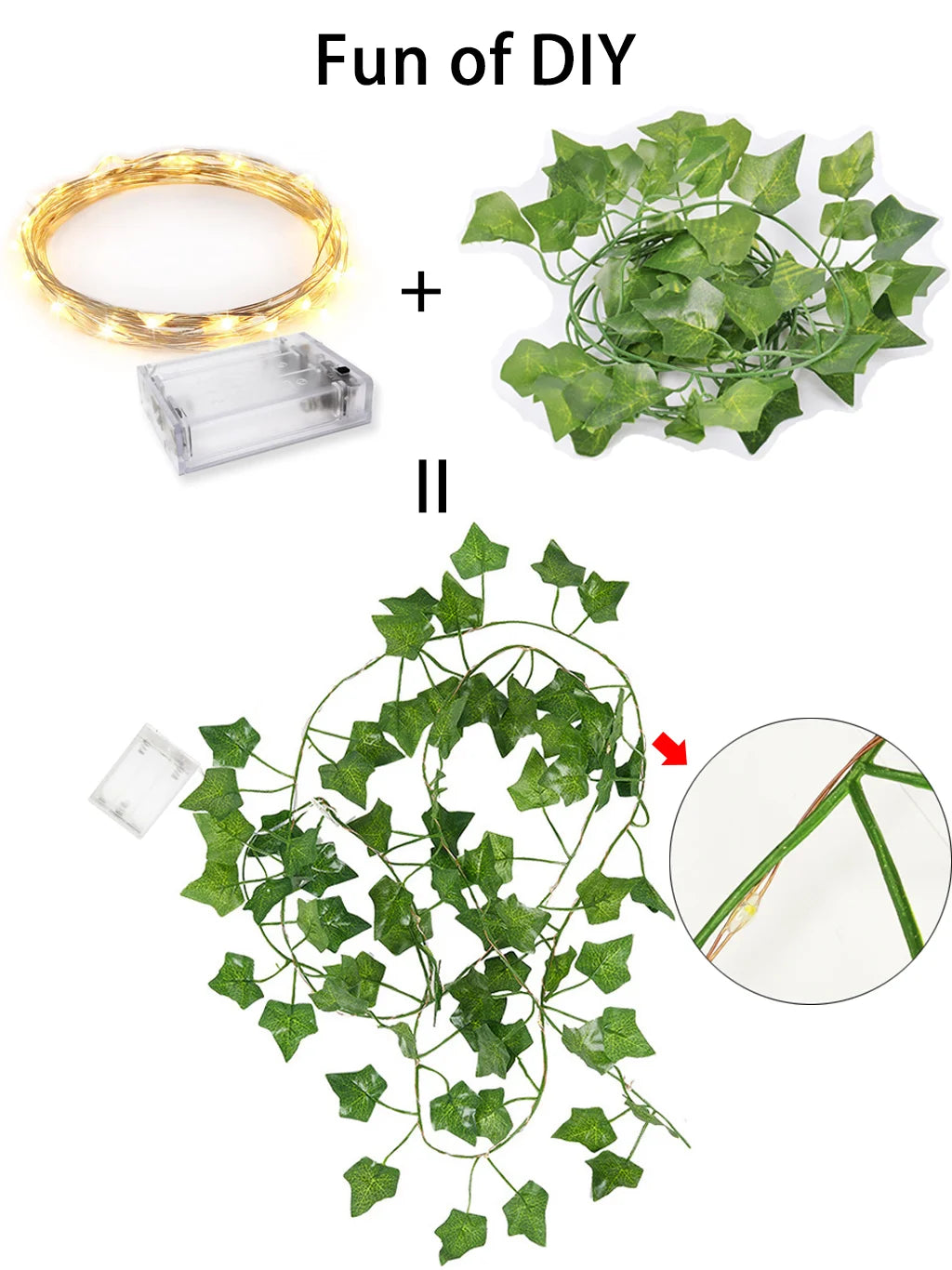 LED String Lights Leaf Garland Christmas