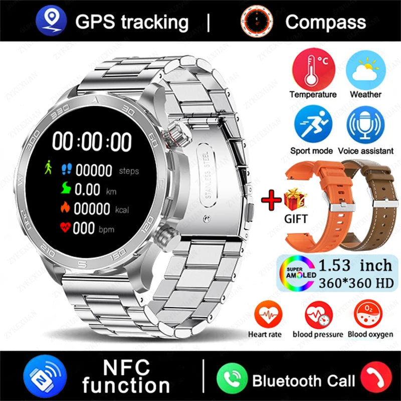 2025 New GPS Bluetooth Call Smart Watch Men  NFC