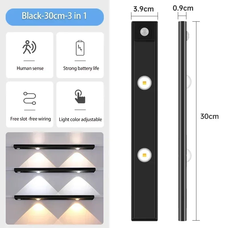 3 in 1 Under Cabinet Lights Wireless Lamp with Motion Sensor