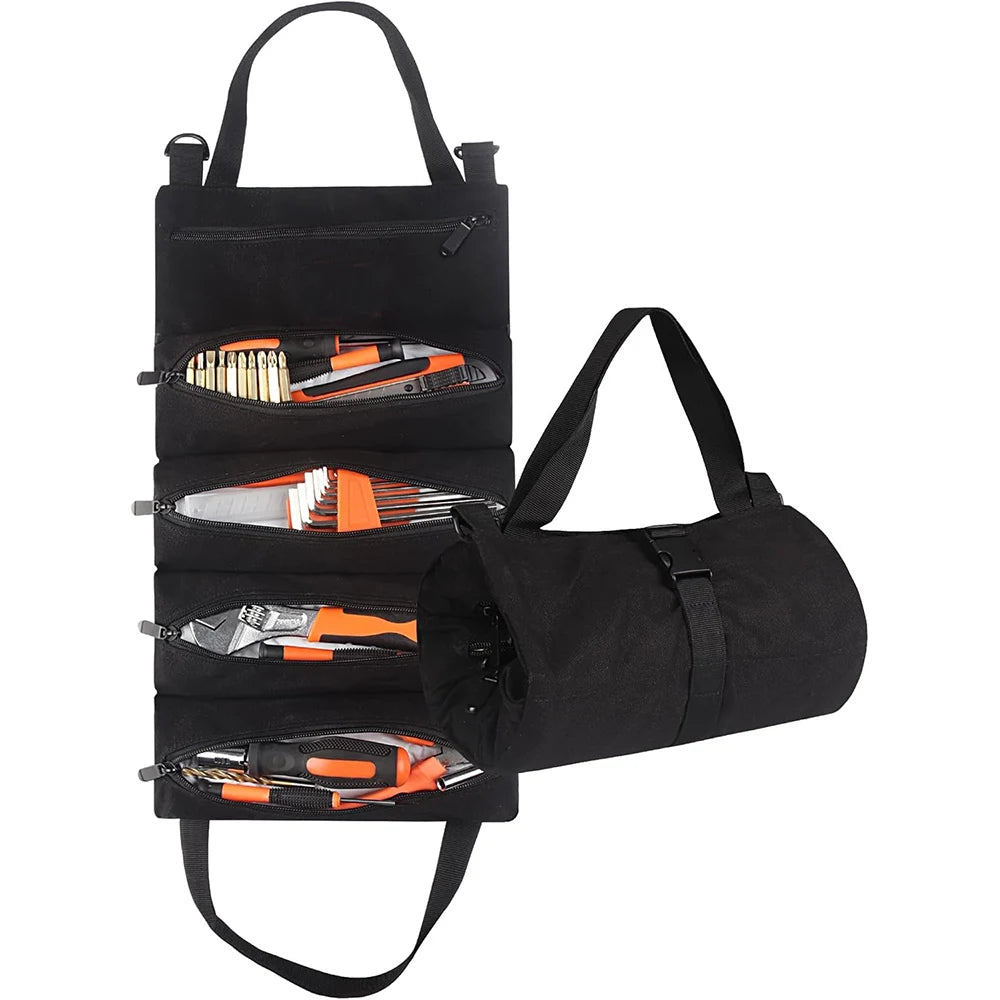 Tool Roll Bag - Easy to Carry 5-Pocket Roll Up Tool Bag