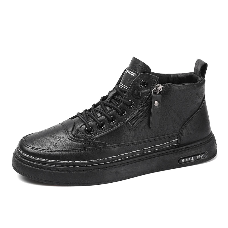 Men's boots four seasonal outdoor workwear boots male casual boots fashion soft sole comfortable leather sports boots men's shoe