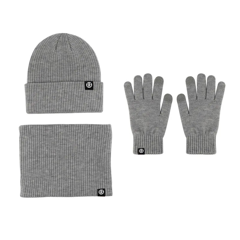 3pcs Winter Beanie Hat Gloves Snood Scarf