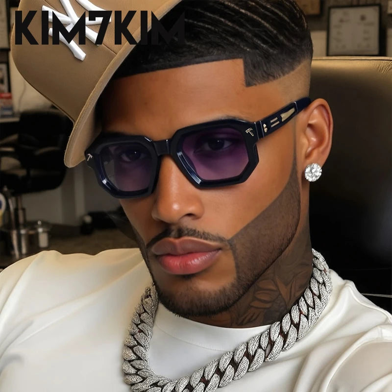 Men 2025 Luxury Brand Classic Rectangle Sunglass