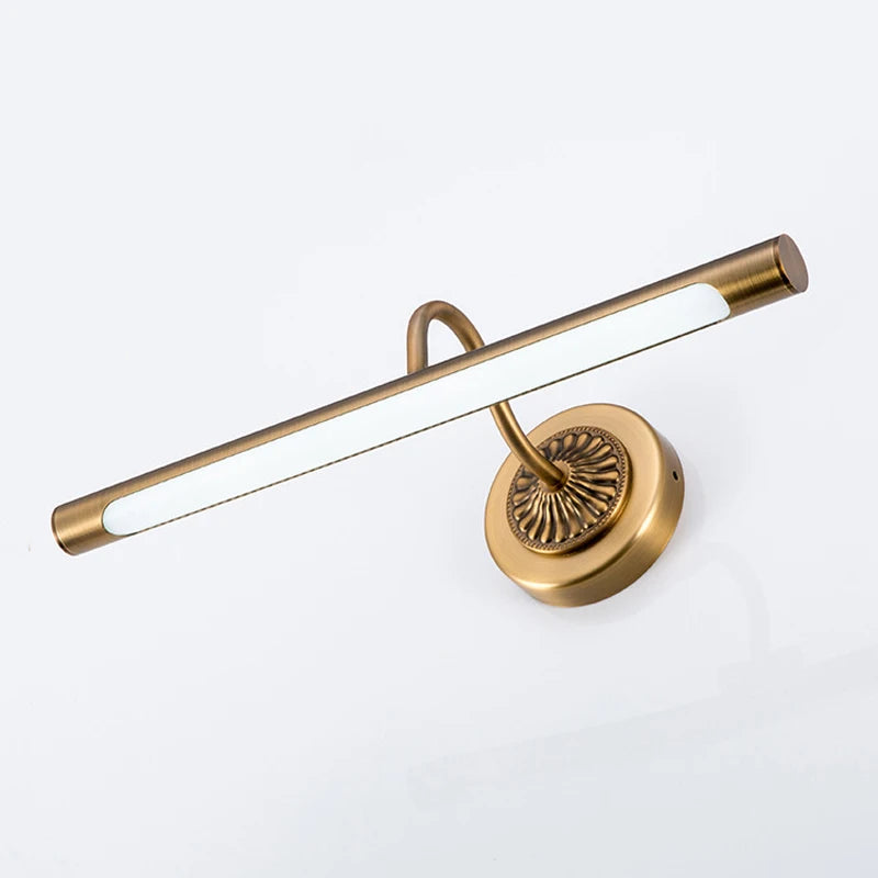 Red Bronze Bathroom Light Led 8W 455MM Europe Gold Mirror Lamp Bedroom Dressing Room American Picture Wall Lighting