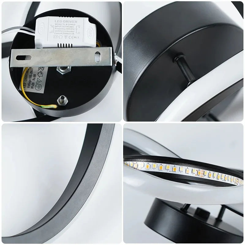 LED Ceiling Light, 6500K White Light Spiral