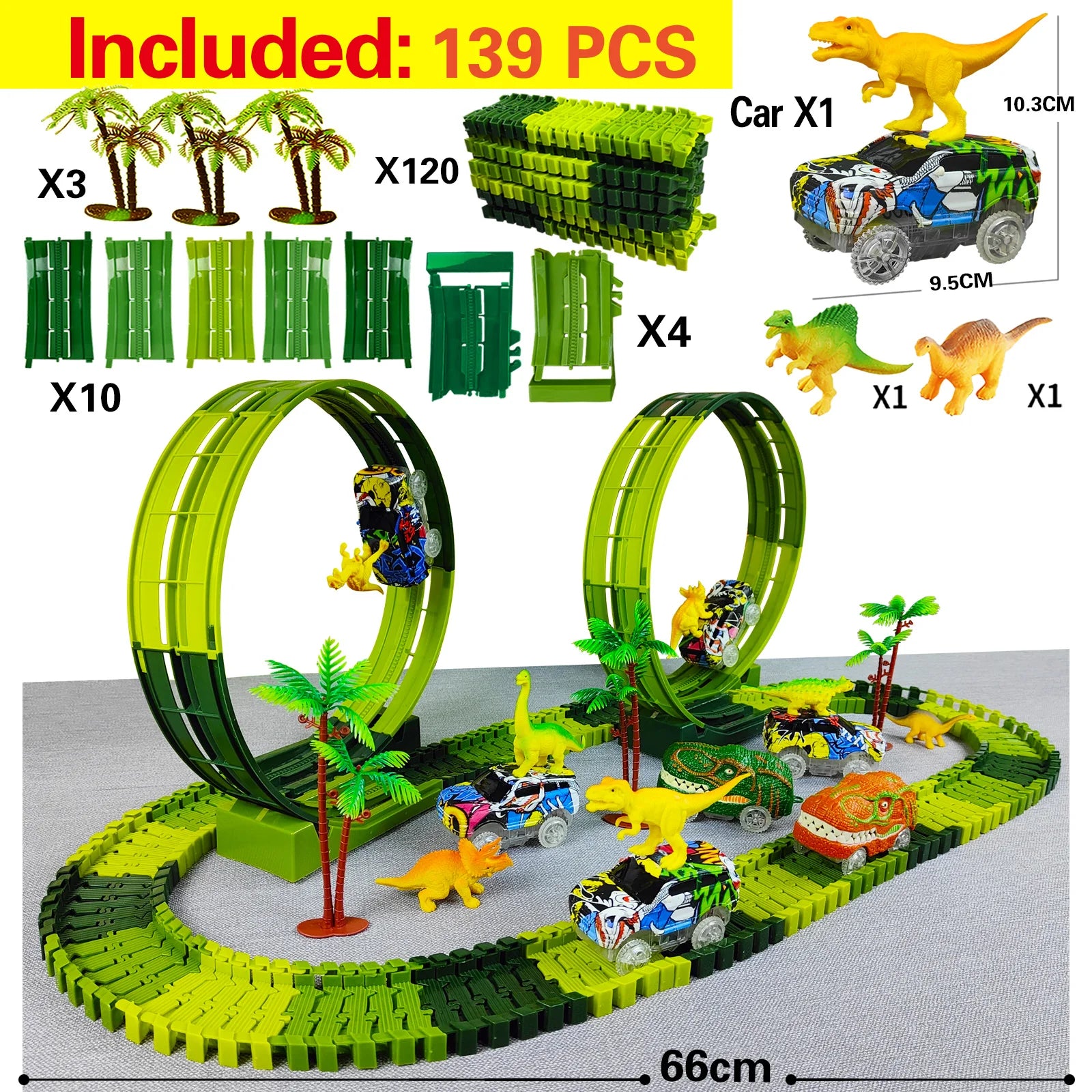 Magic Climbing electric dinosaur car Track Railway