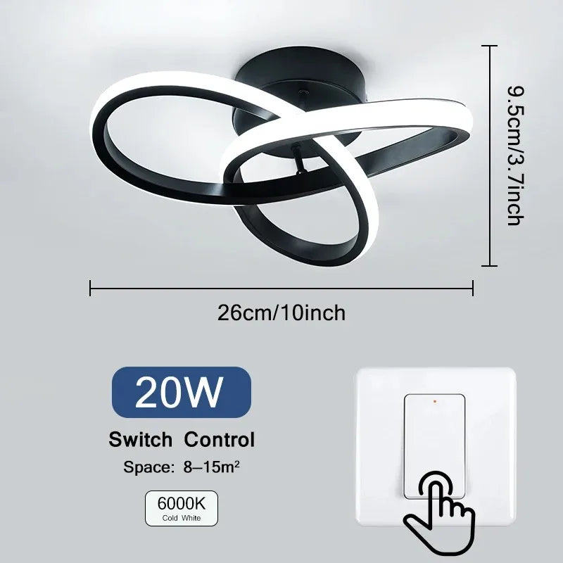 LED Ceiling Light, 6500K White Light Spiral