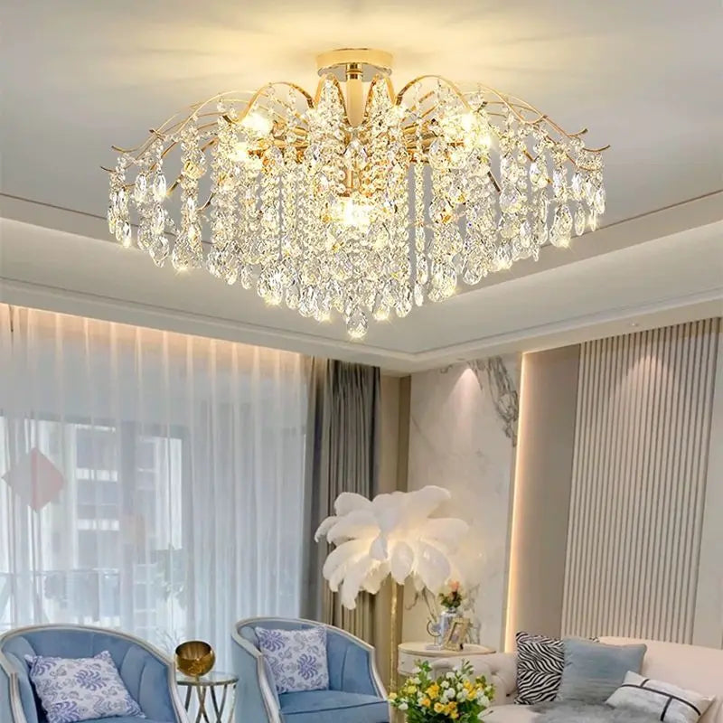 Light luxury crystal ceiling lamp post-modern