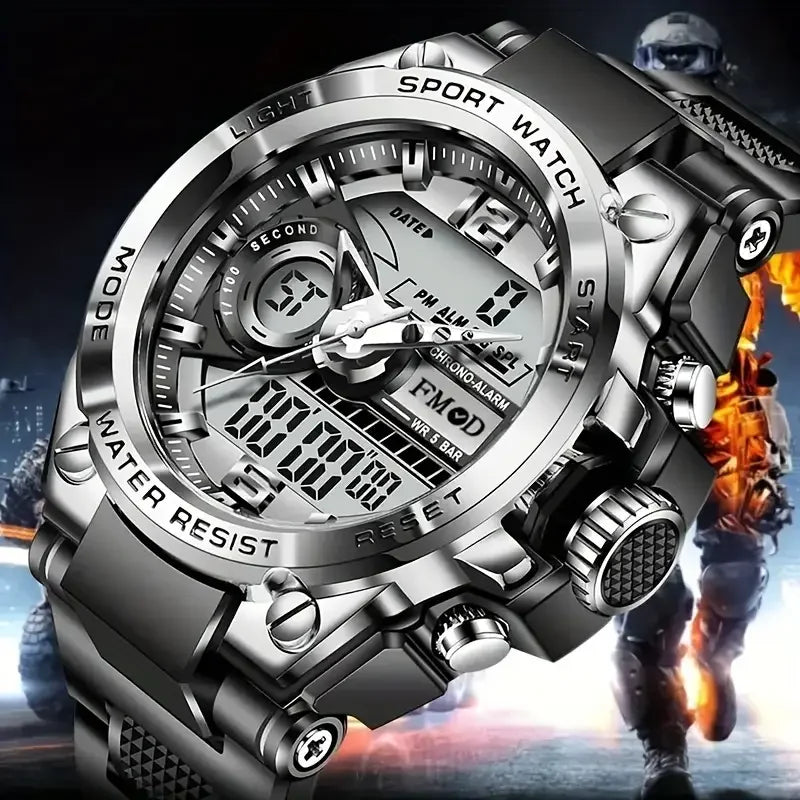 Digital  Men Steel Military Wristwatch