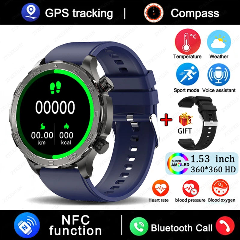 2025 New GPS Bluetooth Call Smart Watch Men  NFC