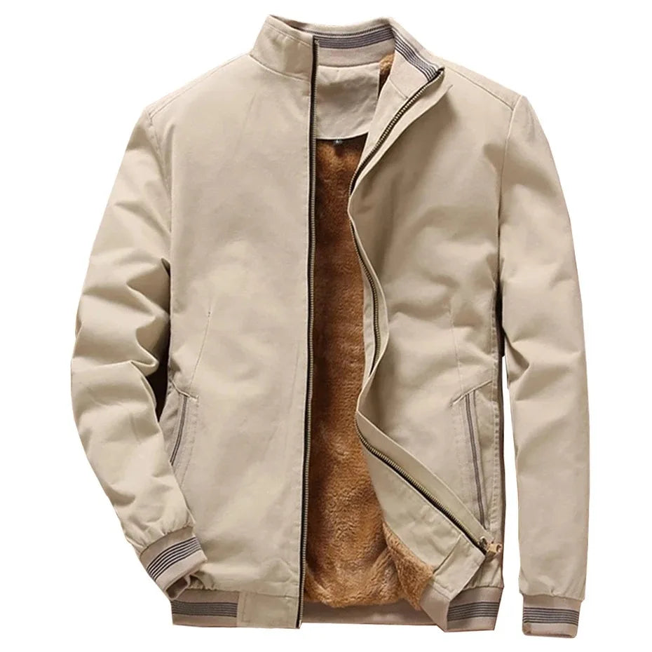 New Men's Fashion Aviator Jacket Fleece Thickened Warm Baseball Jacket