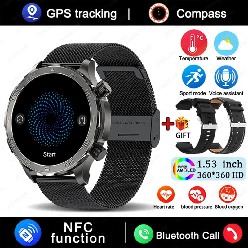 2025 New GPS Bluetooth Call Smart Watch Men  NFC