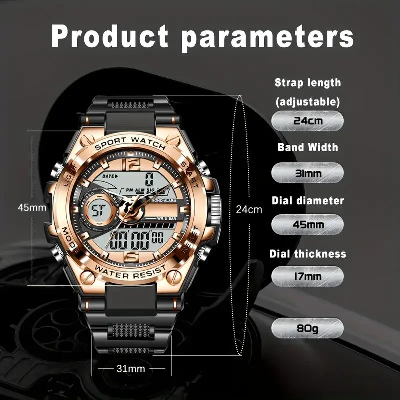 Digital  Men Steel Military Wristwatch