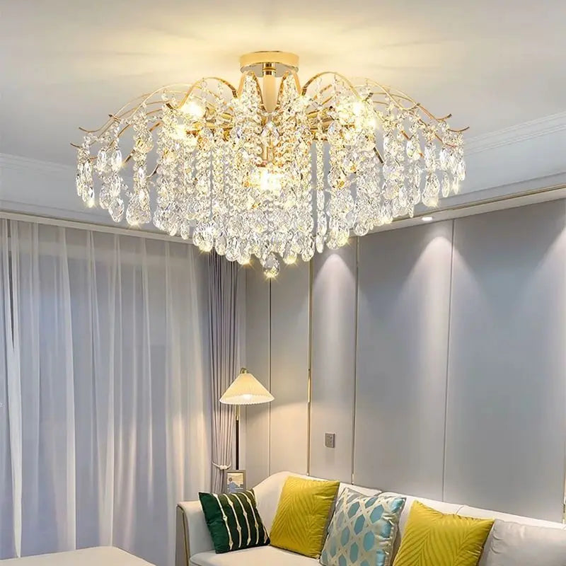 Light luxury crystal ceiling lamp post-modern