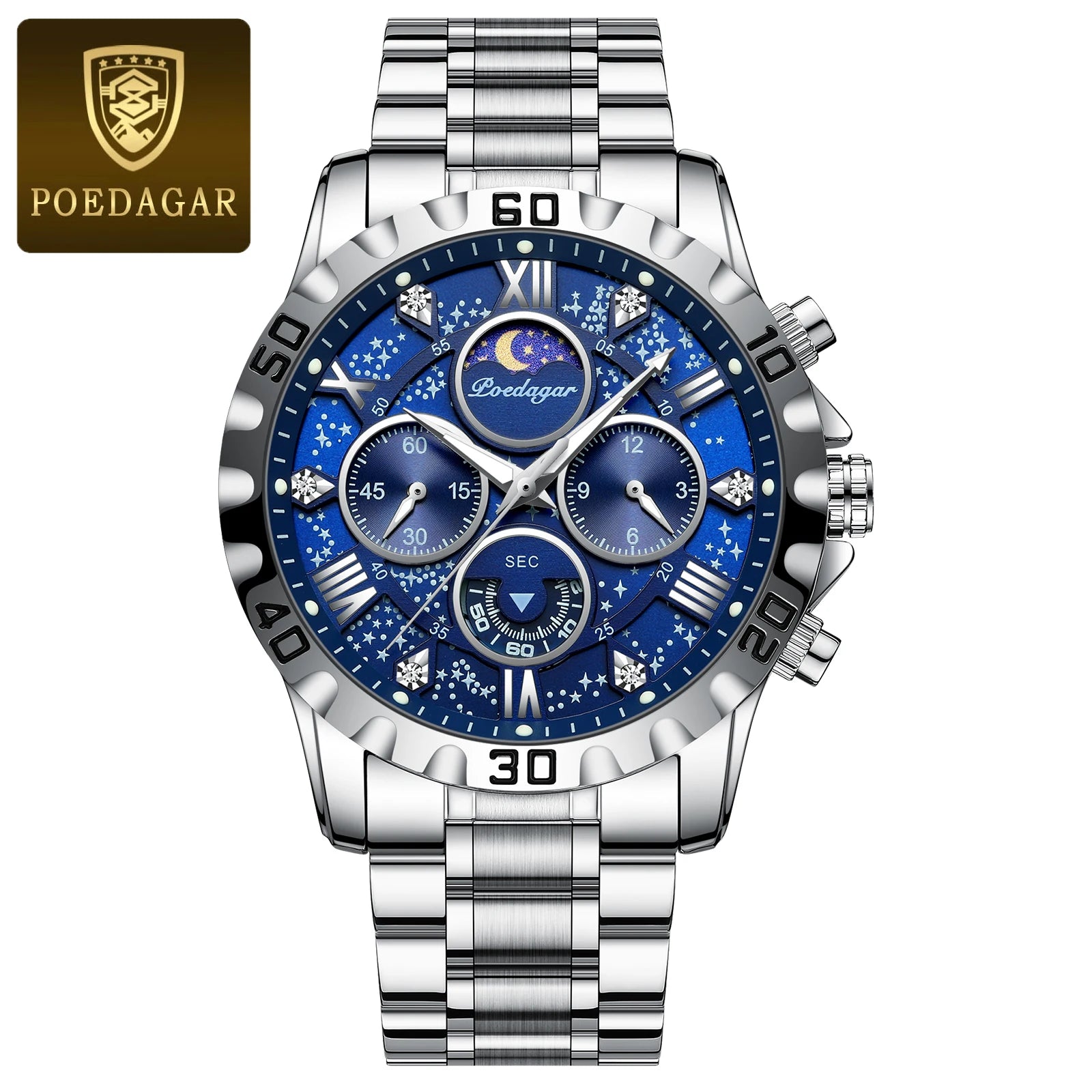 Luxury Man Wristwatch Sports Men Watch Stainless Men's Watches+Box