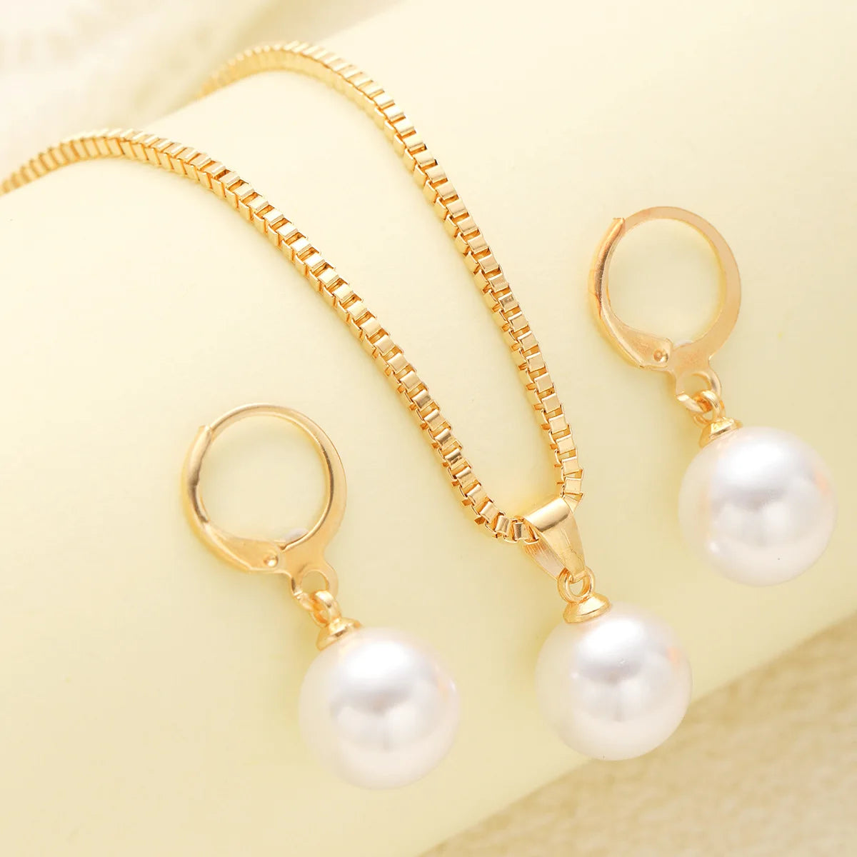 3 Pcs/Set Round Pearl Pendant Necklace For Women