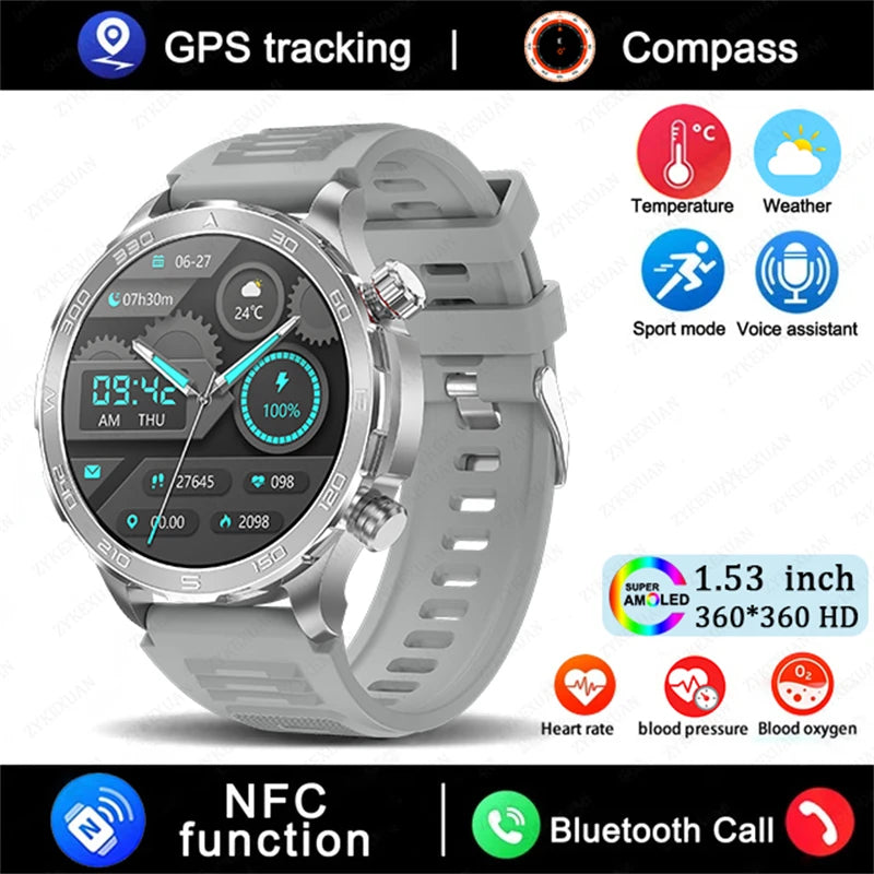 2025 New GPS Bluetooth Call Smart Watch Men  NFC