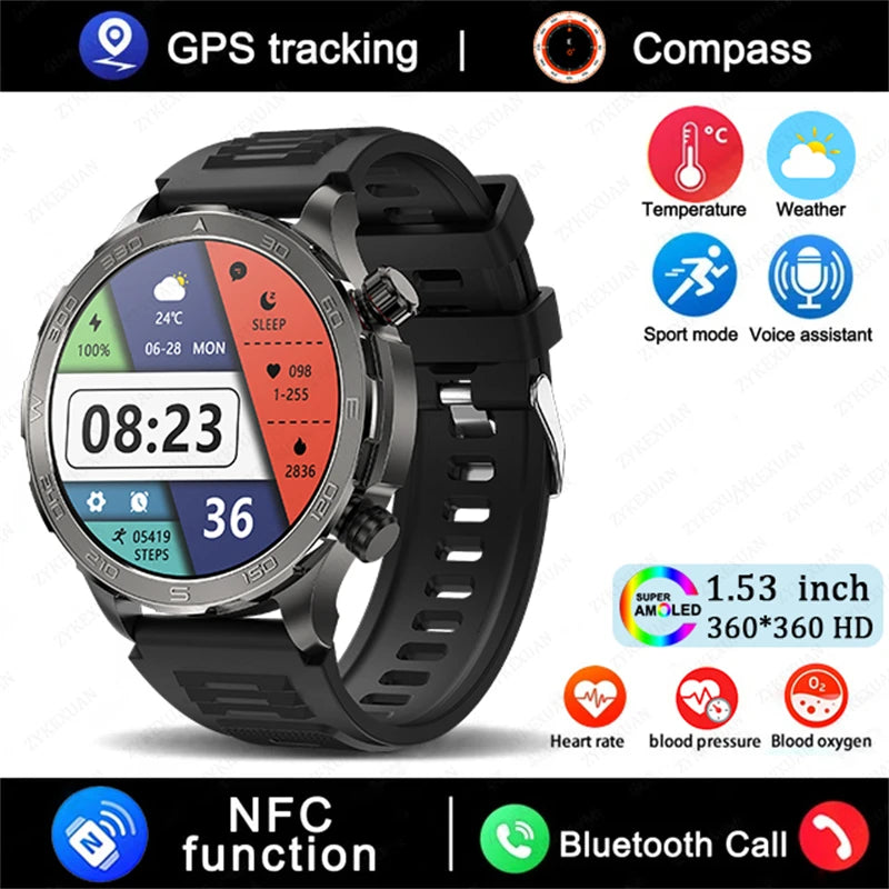 2025 New GPS Bluetooth Call Smart Watch Men  NFC