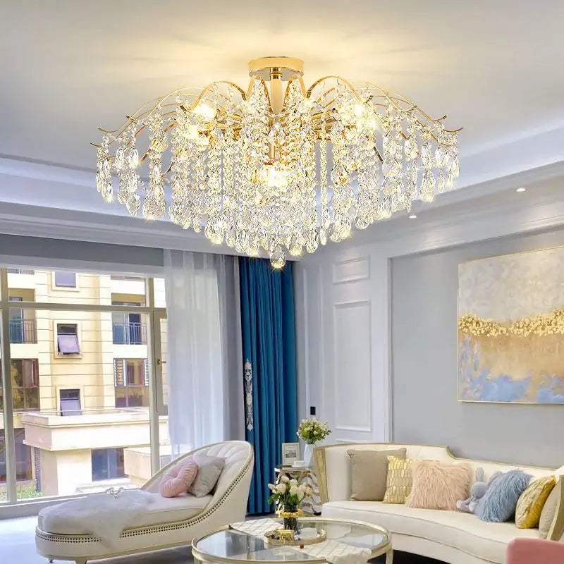 Light luxury crystal ceiling lamp post-modern