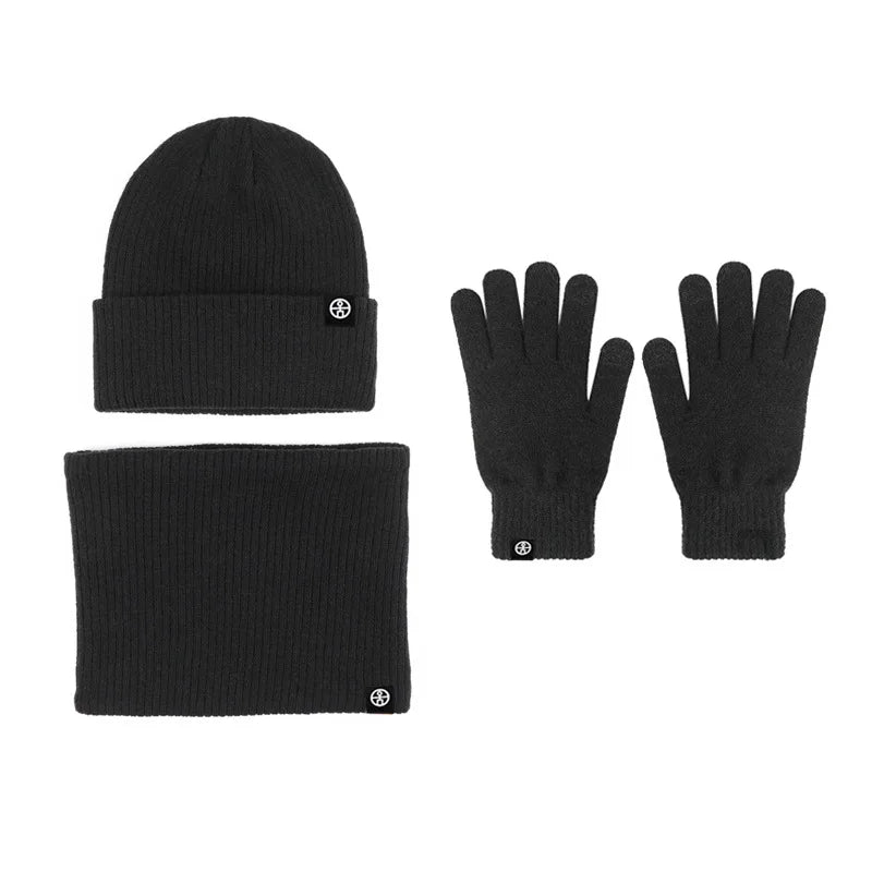 3pcs Winter Beanie Hat Gloves Snood Scarf