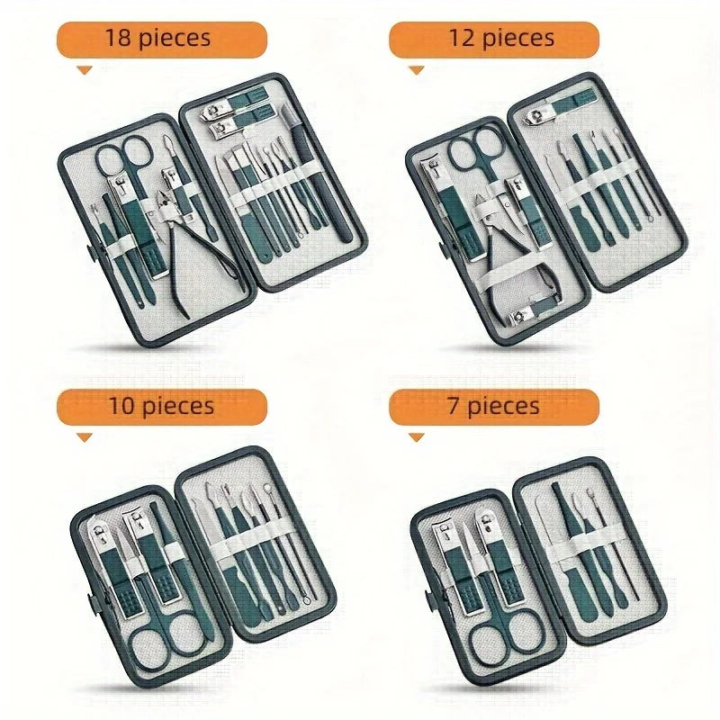 Nail Care Kit Stainless Steel Manicure & Pedicure Set Nail Clipper Set with Travel Case