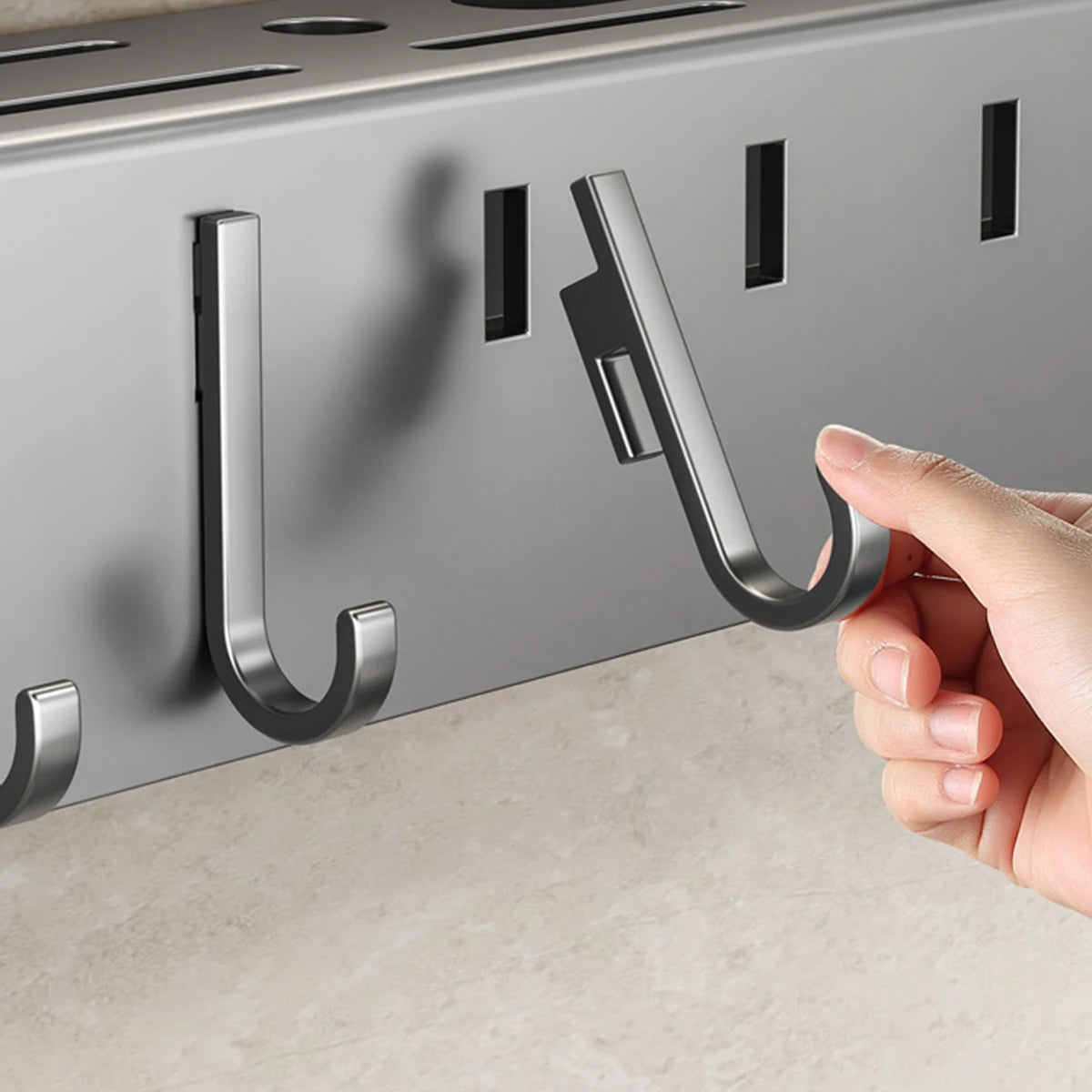 Wall Mounted Kitchen Knife Pot Cover Storage Rack
