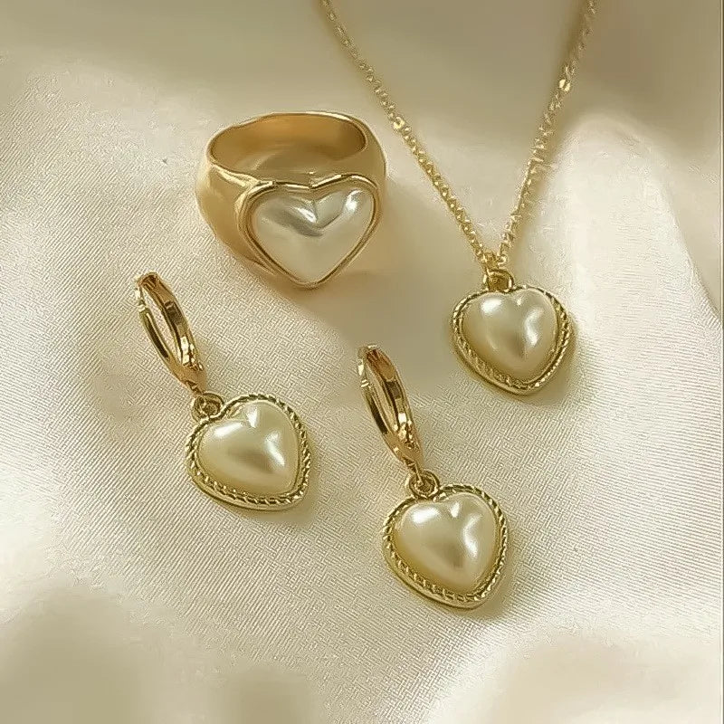 3 Pcs/Set Round Pearl Pendant Necklace For Women