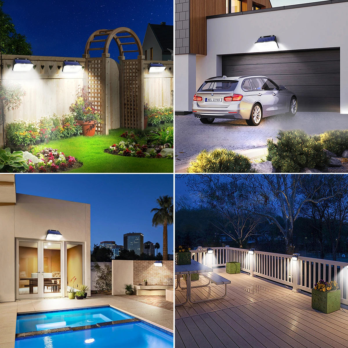 2 - Pack Solar Outdoor Motion Sensor Wall Light Solar