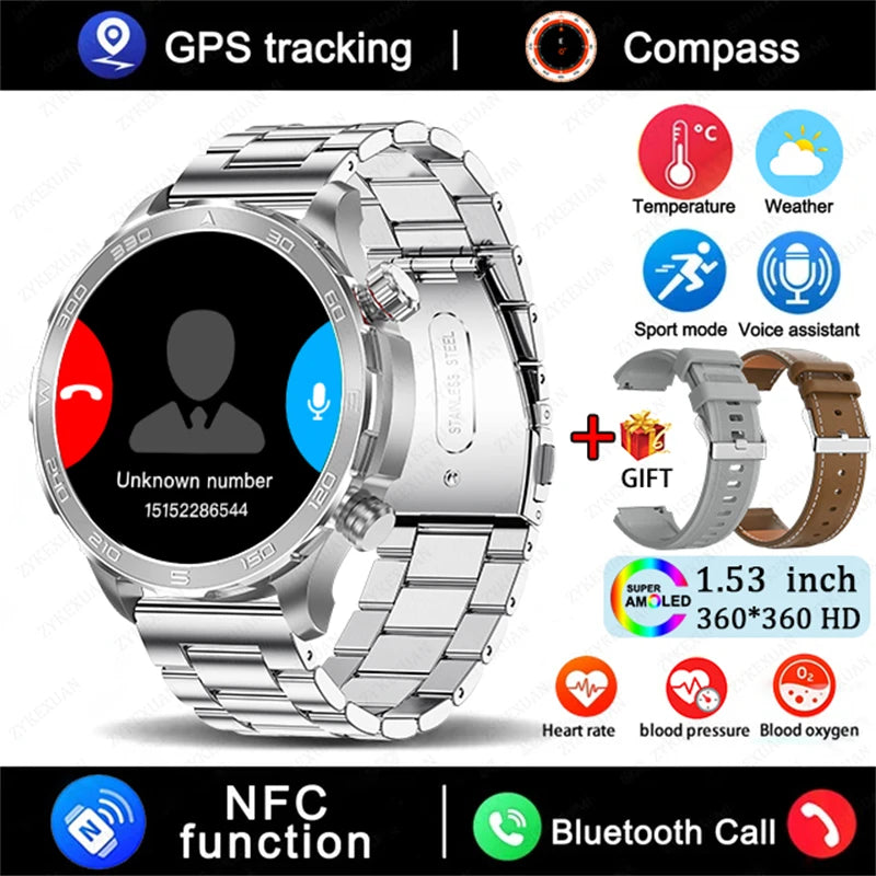 2025 New GPS Bluetooth Call Smart Watch Men  NFC