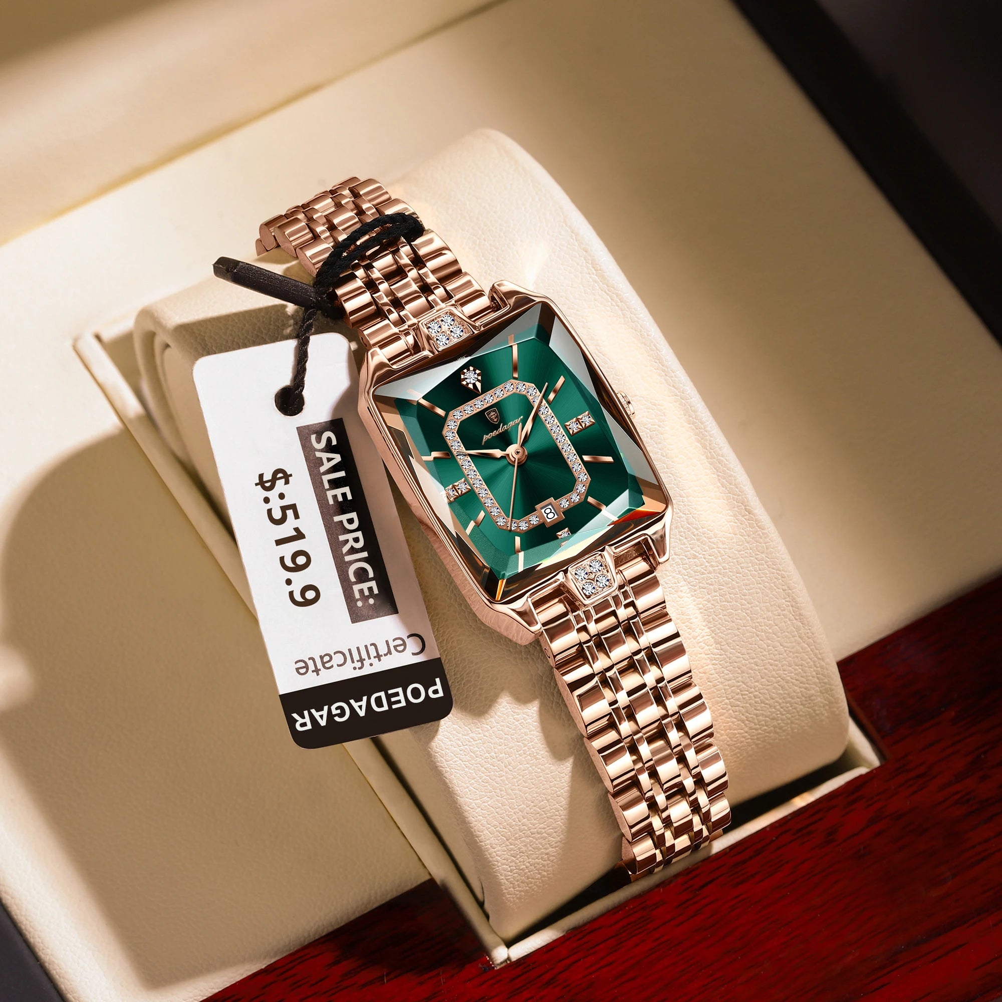 High Quality Ladies  Waterproof  Watch Stainless Steel Quartz Women's Watches Elegant+Box