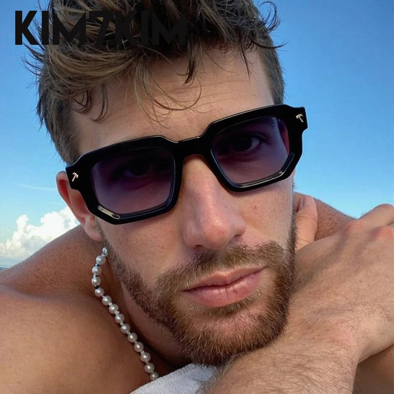 Men 2025 Luxury Brand Classic Rectangle Sunglass