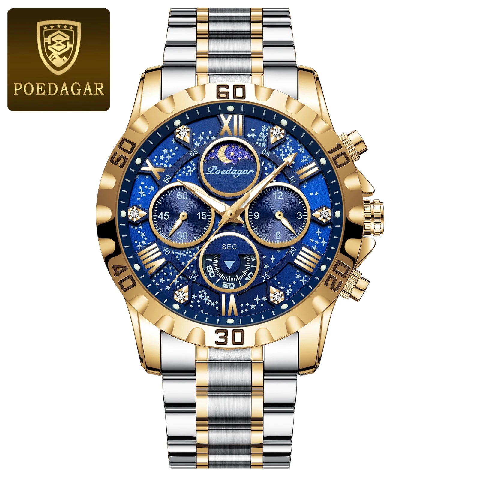 Luxury Man Wristwatch Sports Men Watch Stainless Men's Watches+Box