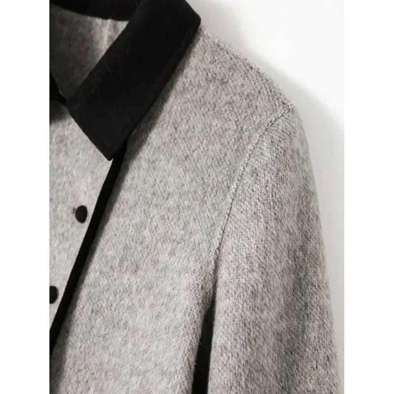 Blends Coat Autumn Women Fall Winter