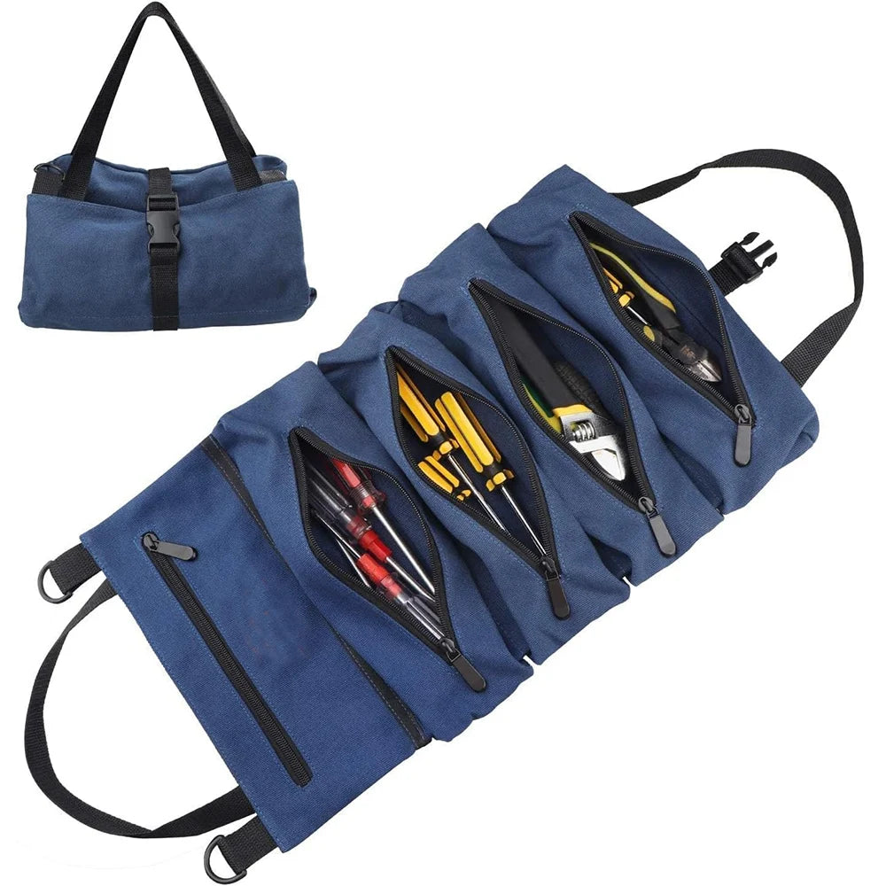 Tool Roll Bag - Easy to Carry 5-Pocket Roll Up Tool Bag