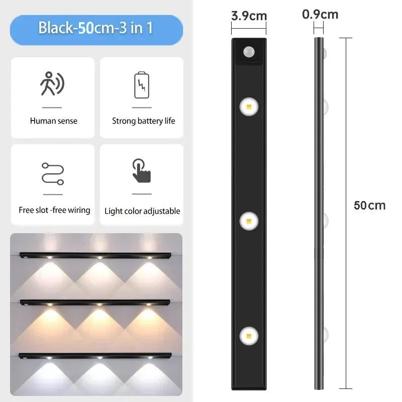 3 in 1 Under Cabinet Lights Wireless Lamp with Motion Sensor