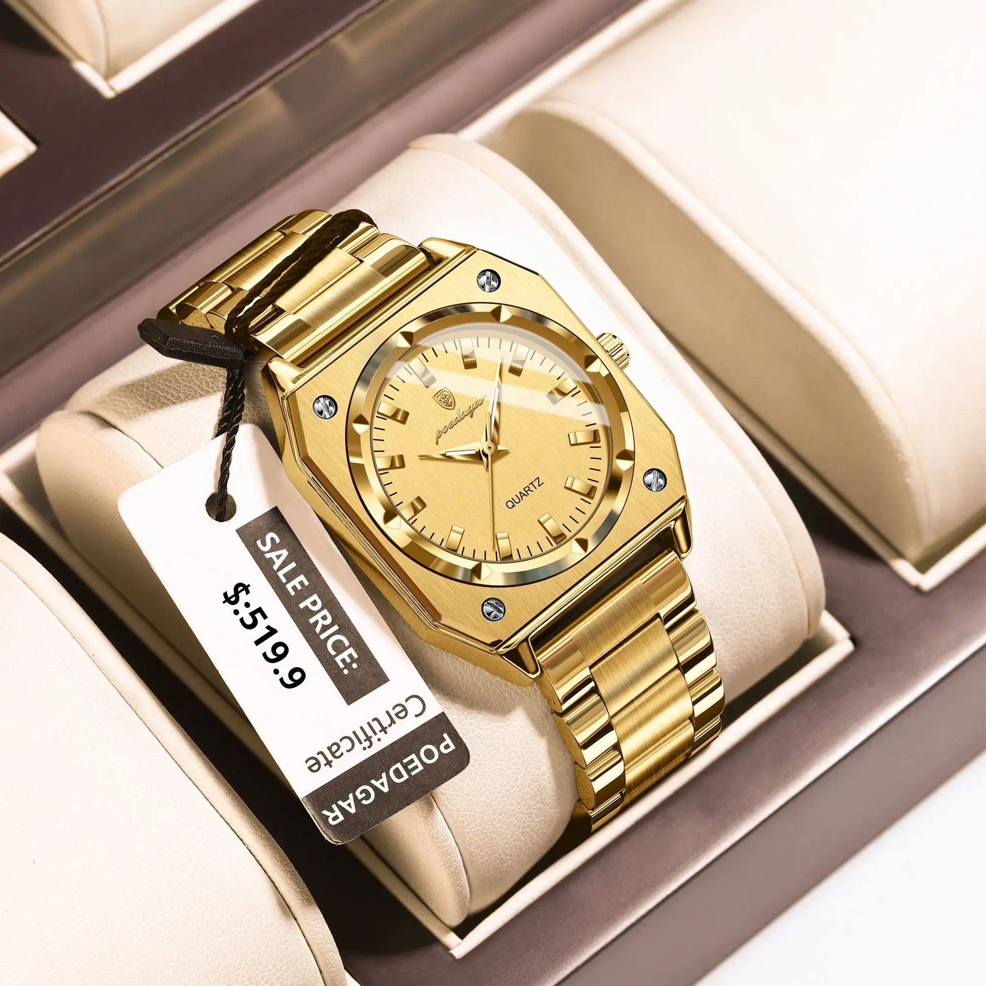 Luxury Elegant Square Woman Stainless Steel Quartz Women's Watches