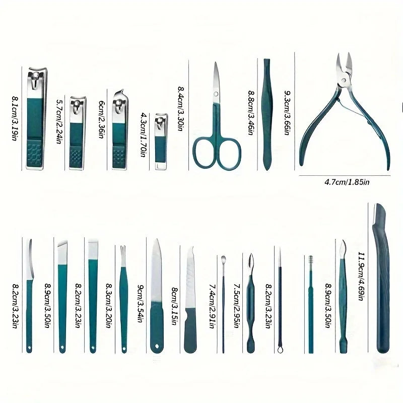 Nail Care Kit Stainless Steel Manicure & Pedicure Set Nail Clipper Set with Travel Case
