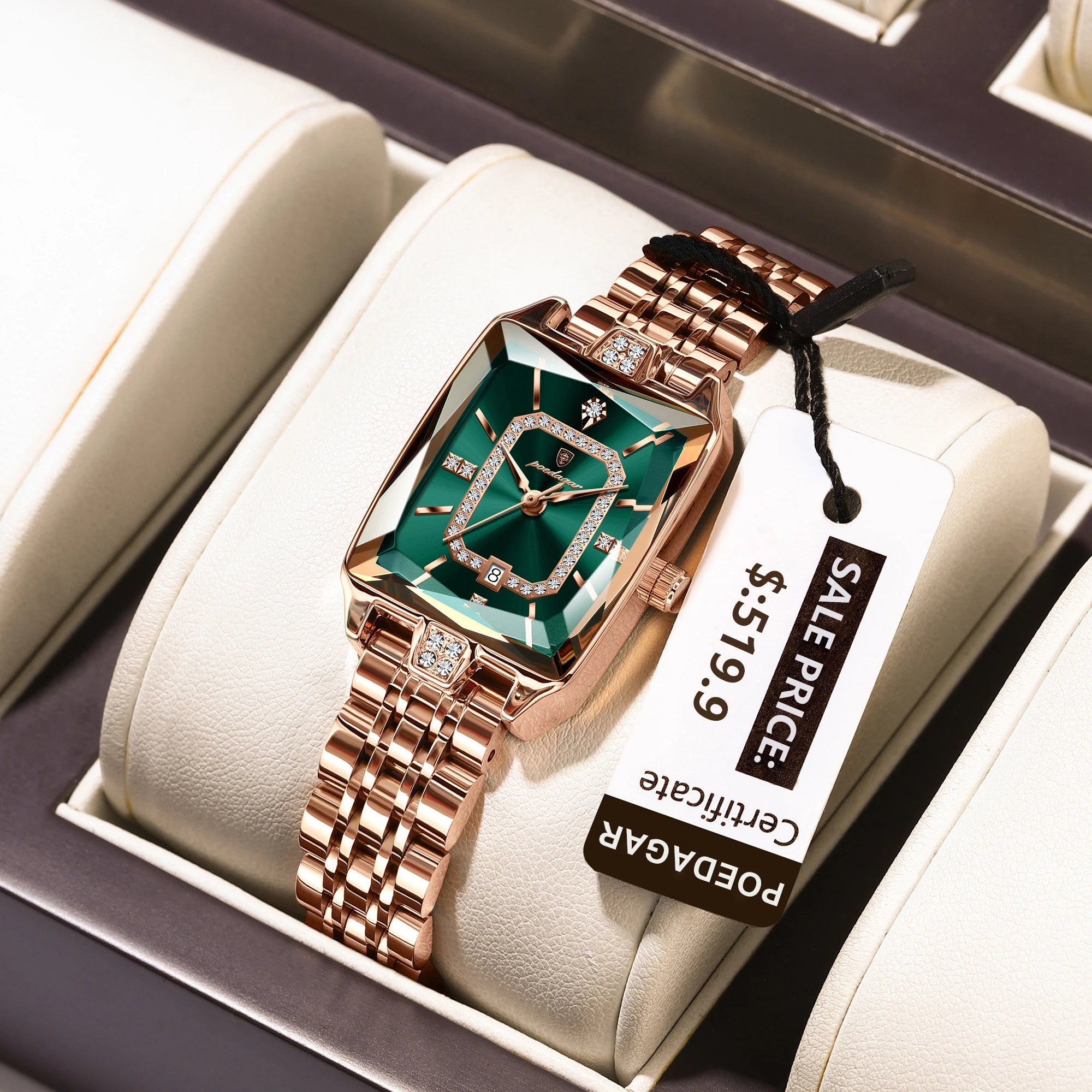 High Quality Ladies  Waterproof  Watch Stainless Steel Quartz Women's Watches Elegant+Box