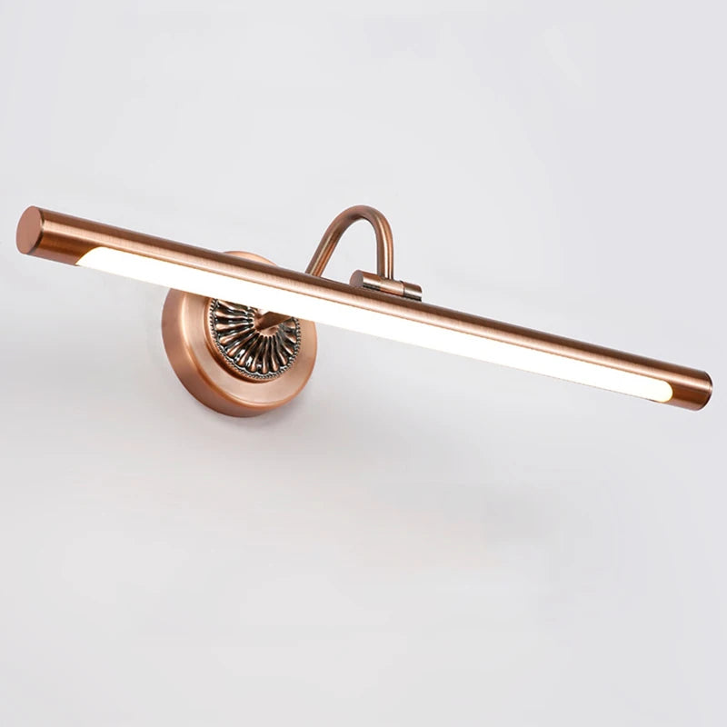 Red Bronze Bathroom Light Led 8W 455MM Europe Gold Mirror Lamp Bedroom Dressing Room American Picture Wall Lighting