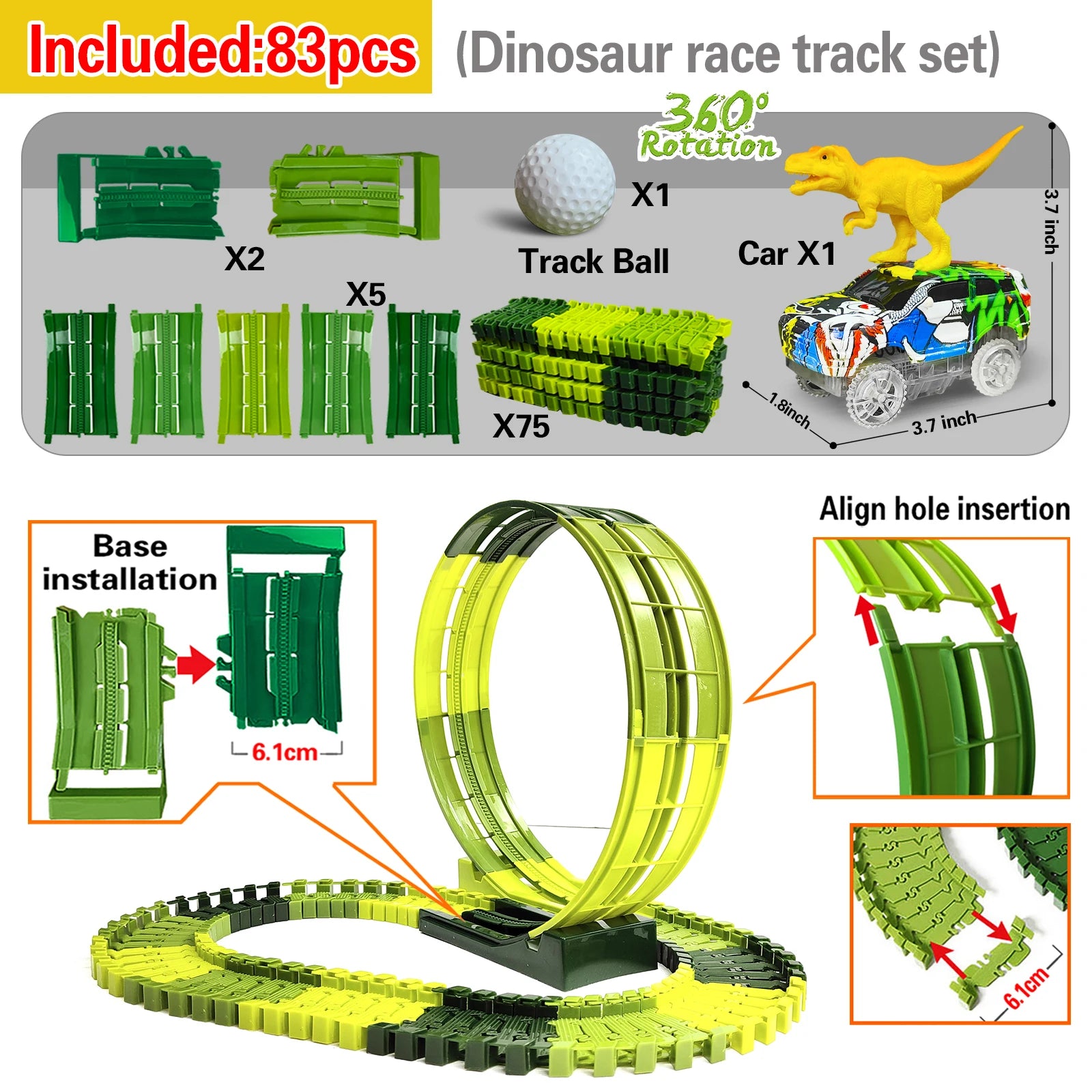 Magic Climbing electric dinosaur car Track Railway