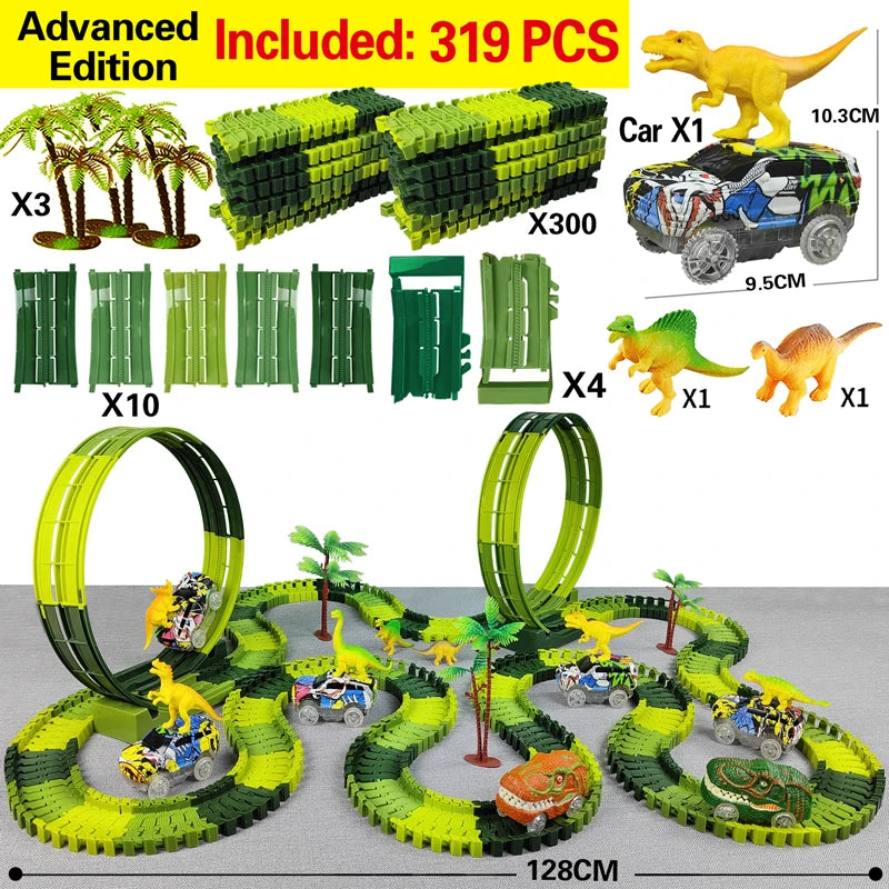 Magic Climbing electric dinosaur car Track Railway
