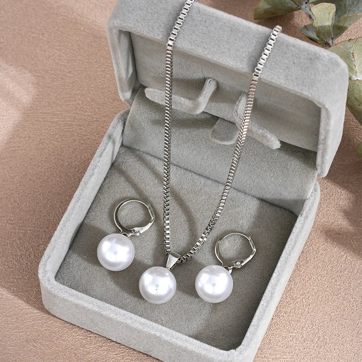 3 Pcs/Set Round Pearl Pendant Necklace For Women